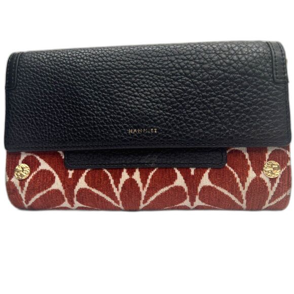 Hammitt AJ Crossbody Clutch Texas Tapestry Black Leather Removable Strap - Picture 1 of 14